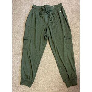 Livi Soft Jogger Pants Size 14 / 16 Olive Green Drawstring Waist Pockets Cuffs